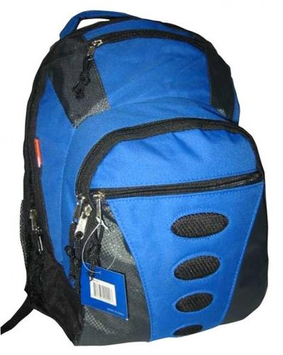 600D Polyester Backpack 16.5""x11.5""x6.5"",Royal Blue/Gray Case Pack 24