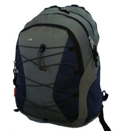 Backpack Mw/3 compartment & 1 CD pouch 18.5x12x9, Navy/Grey. Case Pack 24