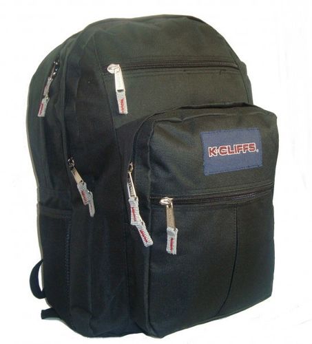 600D Polyester Multi pockets Backpack, 18x13x8.5"", Black. Case Pack 24