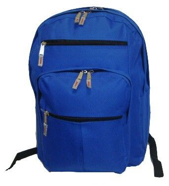 600D Polyester Multi pockets Backpack, 18x13x8.5"", Royal. Case Pack 24