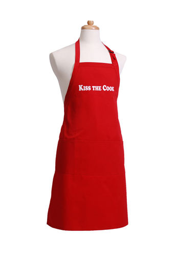 Flirty Aprons Men's Apron ""Kiss The Cook"" (red)