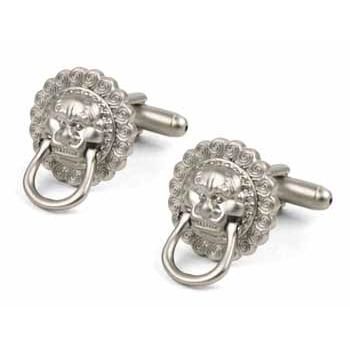 Men's Stainless Steel Cuff Links w/Lion Emblem