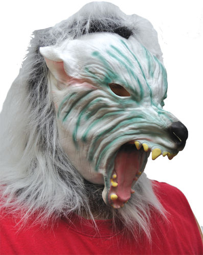 Silver Wolf With Hair Mask