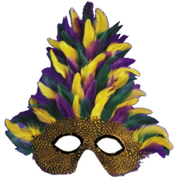 Mask Mardi Gras Tall Feather