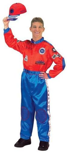 Racing Suit Men's Costume, Red/Blue- Large