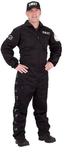 Swat Men's Costume, Black- Large