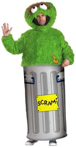 Retro Oscar Grouch Men's Costume- Extra Large