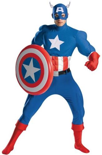 Men's Costume: Captain America Rental Quality- Standard