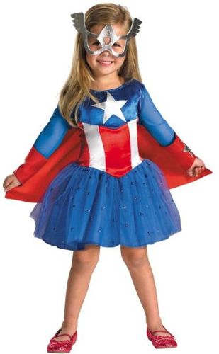 Toddler Costume: Captain America Daughter- 3T/4T