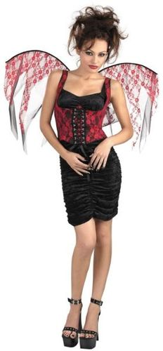 Wings Red Lace Black Corset