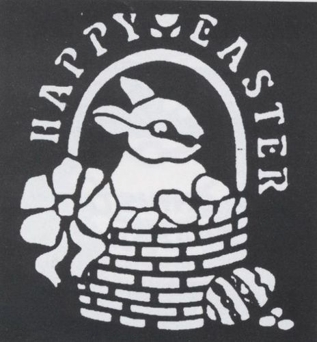 Stencil Happy Easter Brass