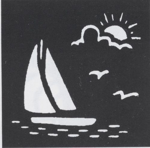 Stencil Sailboat Brass