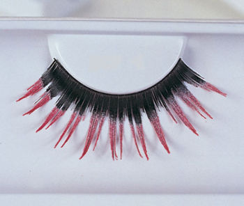 Costume Eyelashes: Black with Pink Ends