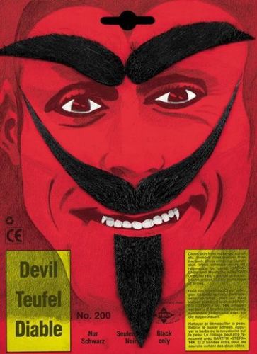 Devil Mustache, Beard and Brows- Black