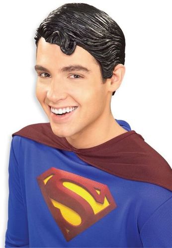 Vinyl Costume Wig: Superman- Adult