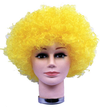 Wig Curly Clown Yellow Budget