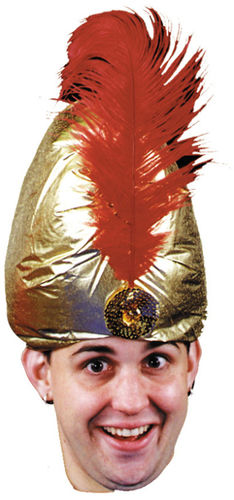 Turban Deluxe Gold w/Plume