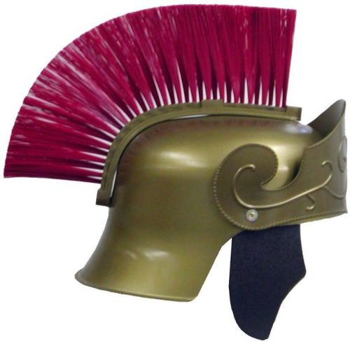 Roman Helmet Gold w/Red Brush