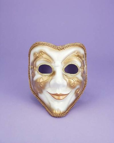 Venetian Mask Full Face Wt/Gold