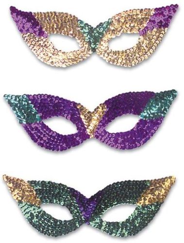 Cat Eye Masks Sequins Assorted Color Case Pack 3