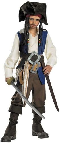 Boy's Costume: Captain Jack Sparrow Deluxe- Large