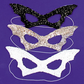 Bat Mask Sequin Black Case Pack 2