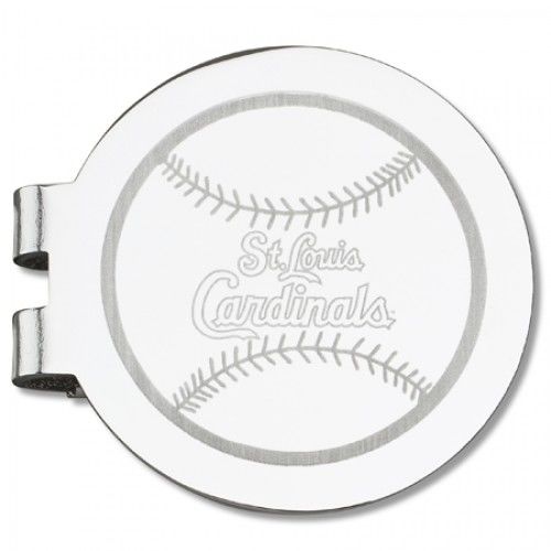 St. Louis Cardinals Laser-Etched Money Clip - Baseball Shape