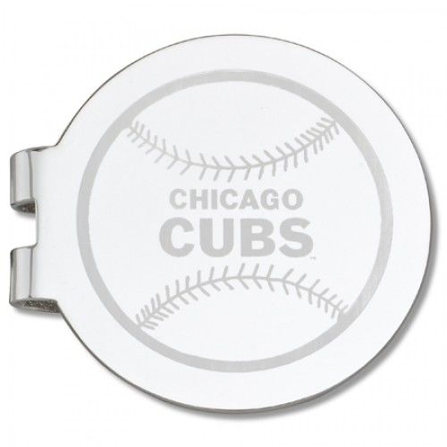 Chicago Cubs Laser-Etched Money Clip - Baseball Shape