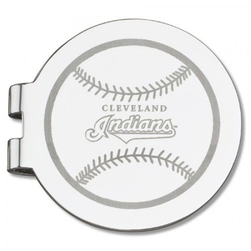 Cleveland Indians Laser-Etched Money Clip - Baseball Shape