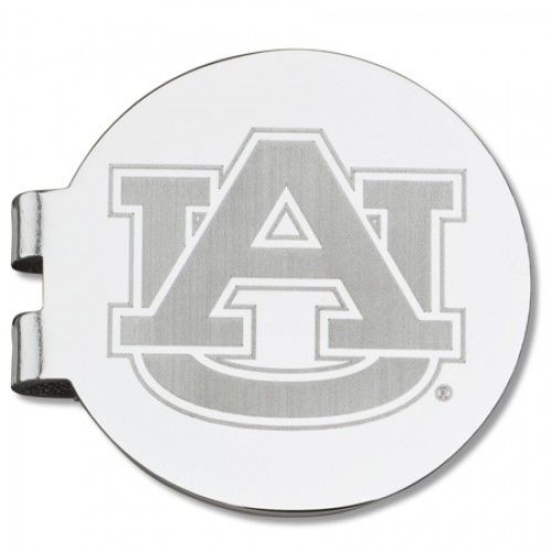 Auburn University Laser-Etched Money Clip - Au Emblem in Basketball Shape