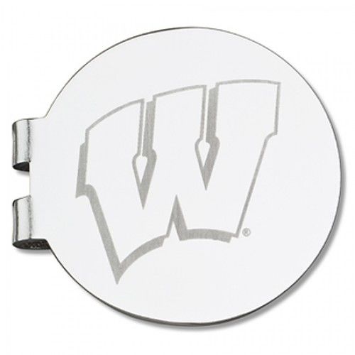 University of Wisconsin Laser-Etched Money Clip - Basketball Shape