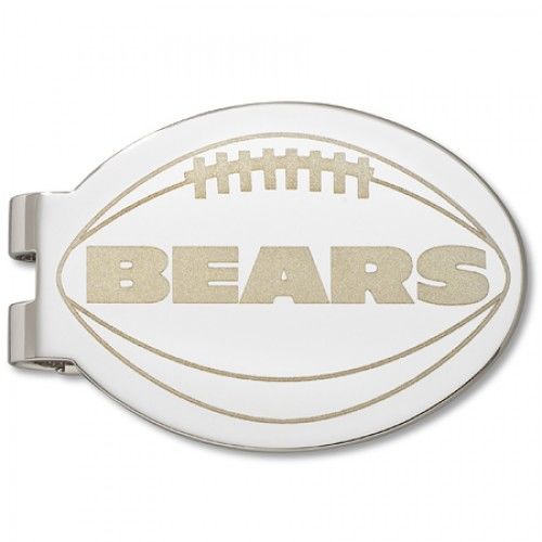 Chicago Bears Laser-Etched Money Clip - Football Shape