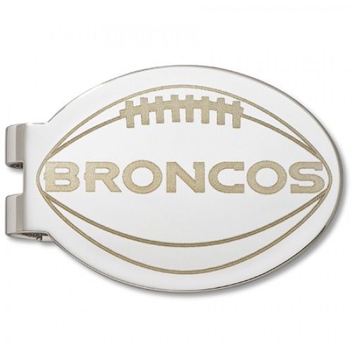 Denver Broncos Laser-Etched Money Clip - Football Shape