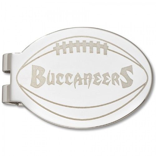 Tampa Bay Buccaneers Laser-Etched Money Clip - Football Shape