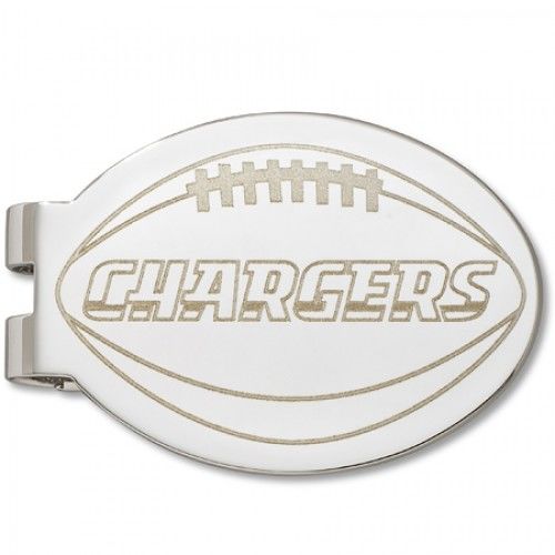 San Diego Chargers Laser-Etched Money Clip - Football Shape