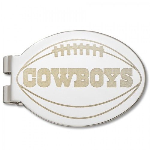 Dallas Cowboys Laser-Etched Money Clip - Football Shape