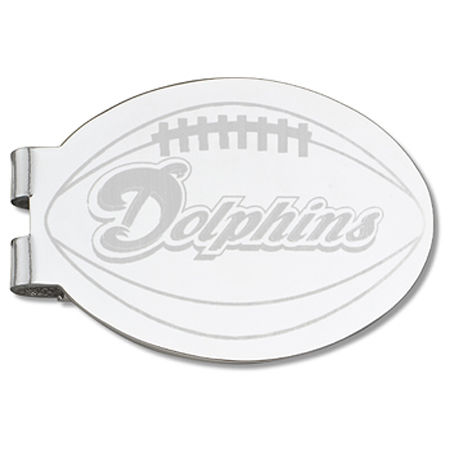 Miami Dolphins Laser-Etched Money Clip - Football Shape