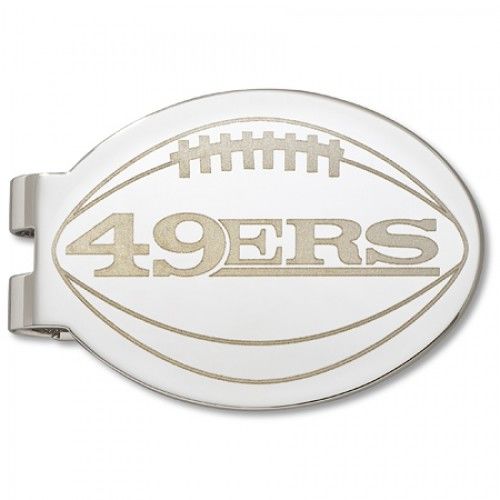 San Francisco 49ers Laser-Etched Money Clip - Football Shape