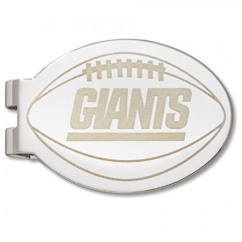 New York Giants Laser-Etched Money Clip - Football Shape