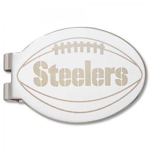 Pittsburgh Steelers Laser-Etched Money Clip - Football Shape