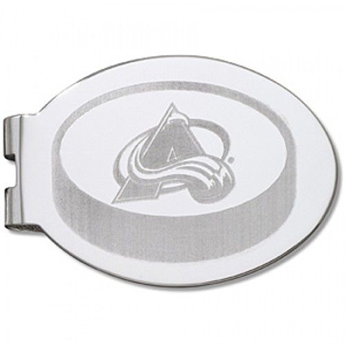 Colorado Avalanche Laser-Etched Money Clip - Hockey Puck Shape