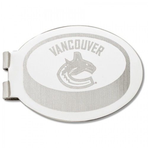 Vancouver Canucks Laser-Etched Money Clip - Hockey Puck Shape