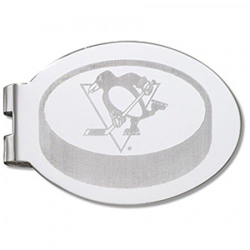 Pittsburgh Penguins Laser-Etched Money Clip - Hockey Puck Shape