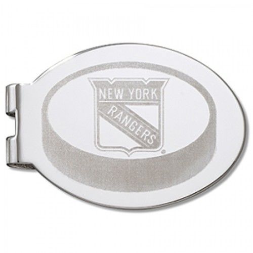 New York Rangers Laser-Etched Money Clip - Hockey Puck Shape