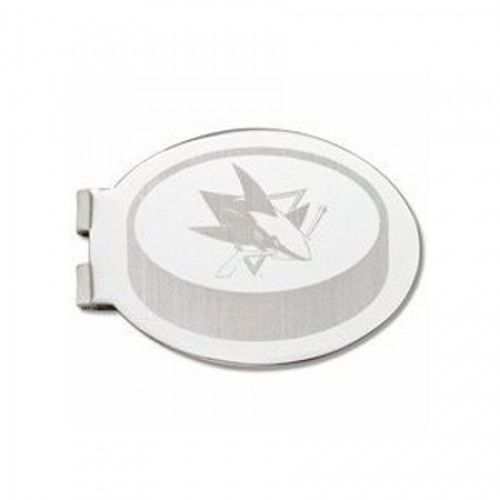 San Jose Sharks Laser-Etched Money Clip - Hockey Puck Shape