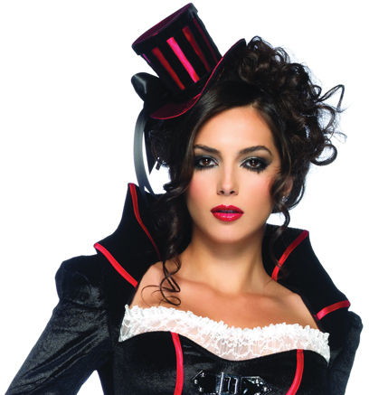 Mini Costume Top Hat- Red/Black