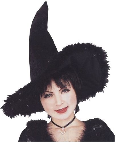 Witch Hat w/Marabou Trim