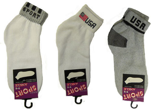 Women's USA Patterned Ankle Socks Case Pack 120