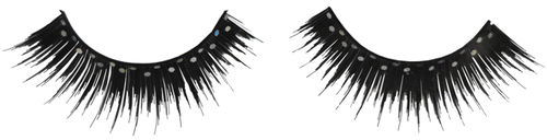 Eyelashes Black Glitter