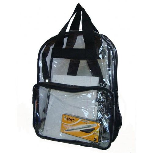 17"" Clear Backpack with Black Trim-Case Pack 40 Backpacks Case Pack 40